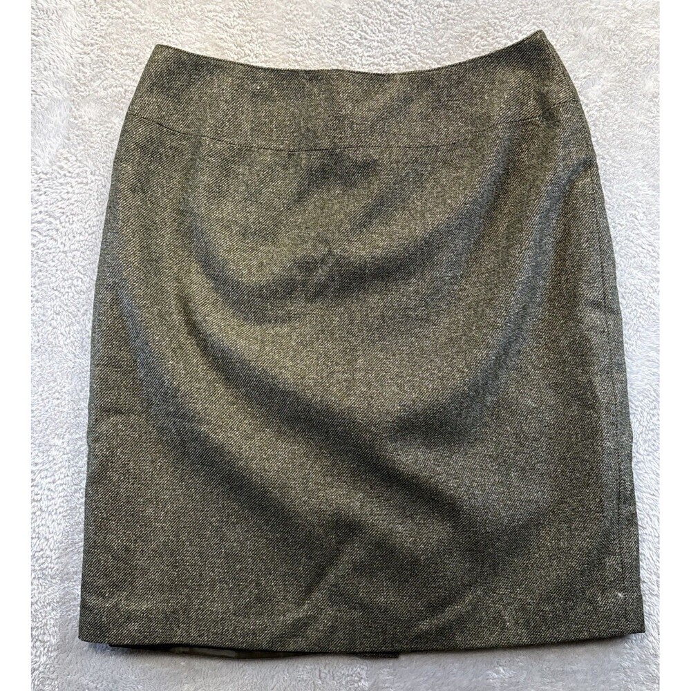 Talbots Size 8 Green Tweed Pencil Skirt Wool Silk Blend Lined Vintage USA
"